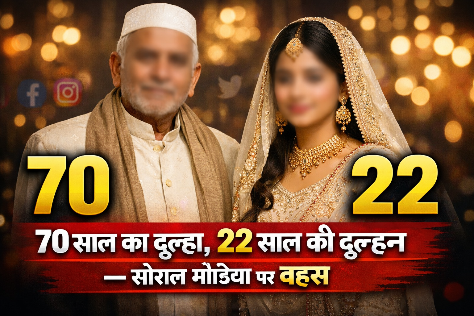 70 साल का दूल्हा, 22 साल की दुल्हन—सोशल मीडिया पर बहस